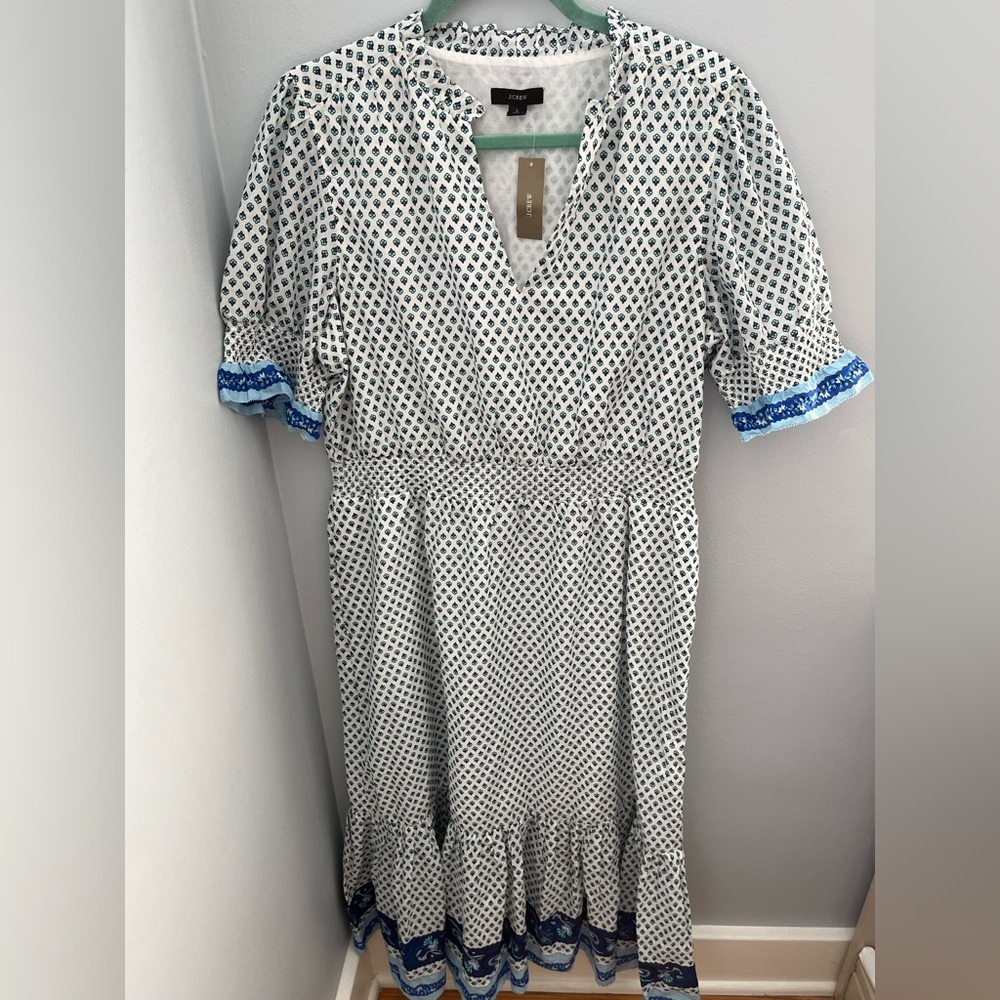 J.Crew Smoked‎ ruffle dress